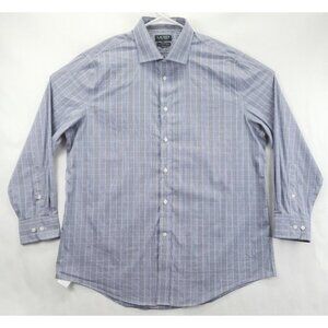 Lauren Ralph Lauren Performance Dress Shirt Mens XL Blue White Stretch Button-Up